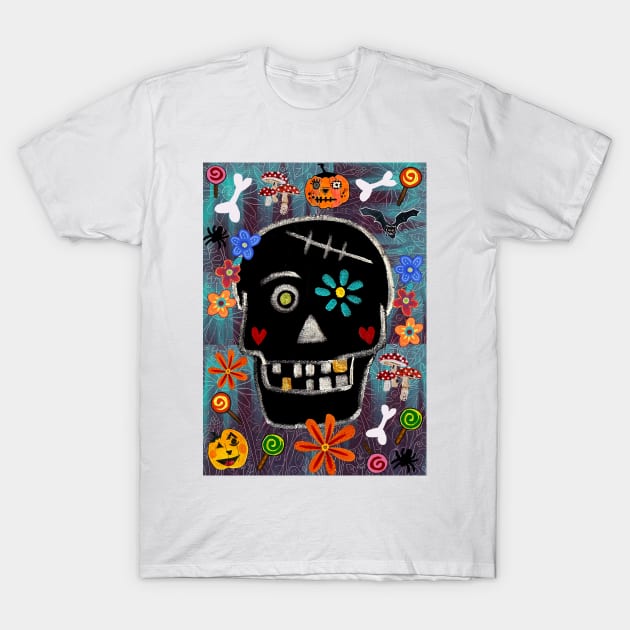 Halloween Skull T-Shirt by MagaliModoux